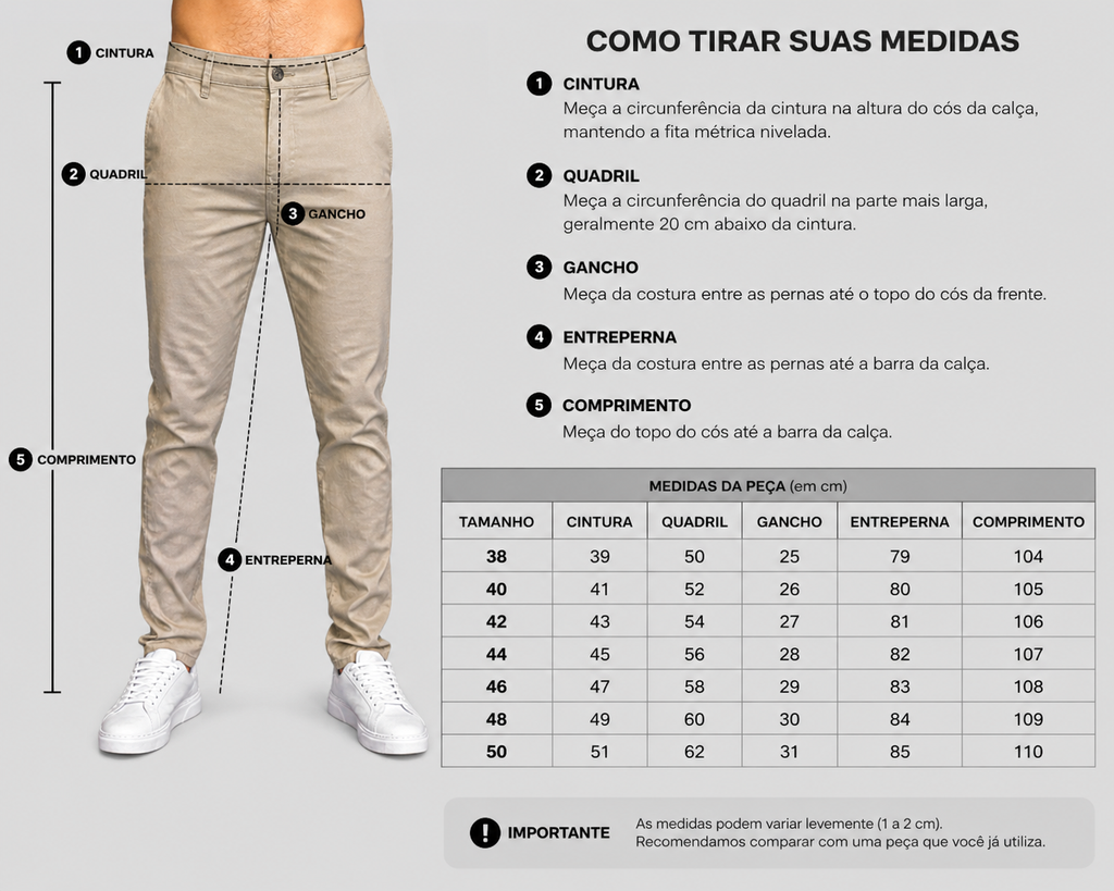 Calça Slim Ogochi Bolso Faca em Algodão com Elastano