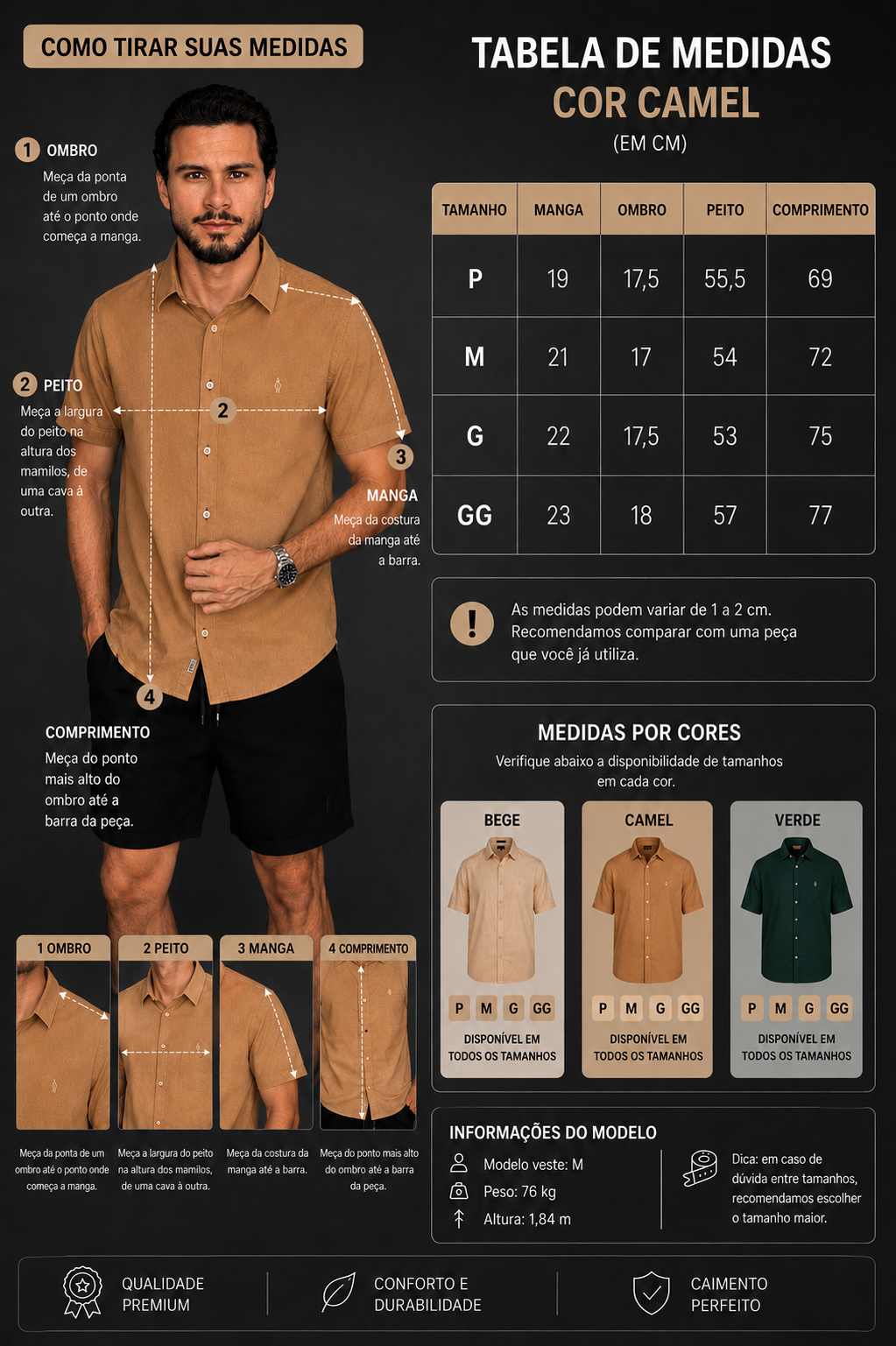 Camisa Linho Premium Manga Curta Ankor – Botões de Madeira | Linho Leve