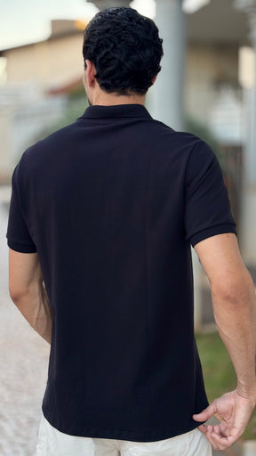 CAMISA POLO MINIMALISTA PRETA - ESSENCIAL PREMIUM
