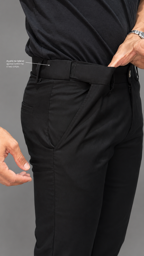 Calça Social Vegas New Tech Slim Fit com Ajuste Lateral